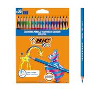 BIC Kids Evolution Coloured Pencils, Vivid Colouring Pencils, Easy to Sharpen BIC Pencils, School Supplies, 36 Pack
