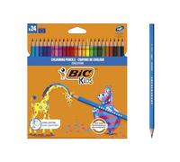 BIC Kids Evolution Coloured Pencils, Vivid Colouring Pencils, Easy to Sharpen, Extra Resistant BIC Pencils, School Supplies, 24 Pack