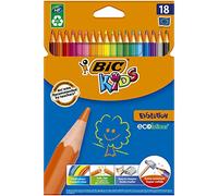 BIC Kids Evolution ECOlutions Colouring Pencils - Assorted Colours, Cardboard Wallet of 18