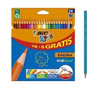 BiC Kids Evolution Ecolutions Colouring Pencils - Multi-Coloured, Value Pack of 18 (Plus 6 Free)