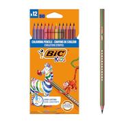 BIC Kids Evolution Stripes Colouring Pencils - Assorted Colours, Pack of 12