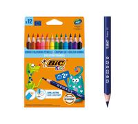 BIC Kids Evolution Triangle Coloured Pencils, Colouring Pencils Ideal for Small Kids 2 Years and Up to Place Fingers, Extra Resistant BIC Pencils, Sc