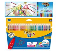 BIC Kids Kid Couleur Colouring Felt Tip Pens Assorted Colours (Pack of 24)