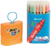 BIC Kids Kid Couleur Colouring Pens - Assorted Colours, Durable Case of 20