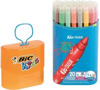 BIC Kids Kid Couleur Colouring Pens - Assorted Colours, Durable Case of 20