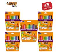 Bic Kids Kid Couleur Felt Medium Blocked Tip Colouring Pens - 5 Packs Bic Multicolor
