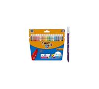 BIC Kids Kid Couleur Felt Tip Colouring Pens - Assorted Colours, Cardboard Wallet of 18