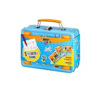 Bic Kids Memory Game Travel Case: Colouring Pencils, Crayons, Felt Pens, 32-Piece Memory Game - Assorted Colours, Box of 64
