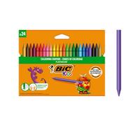 BIC Kids Plastidecor Crayons Assorted Colours - Wallet of 24
