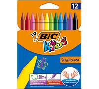 Bic Kids Plastidecor Crayons Colour Hard Long-lasting Sharpenable Vivid Assorted Ref 829770 [Pack of 12]