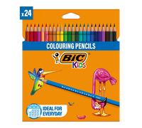 BIC Kids Tropicolours Coloured Pencils, Assorted Colouring Pencils, Back to School Supplies, BIC Pencils for School, 24 Pack