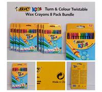 BIC Kids Turn & Colour Twistable Wax Crayons 8 Pack Bundle Children Art Set