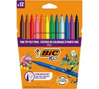 BIC Kids Visa Felt Pens - Assorted Colours, Wallet of 12