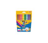 BIC Kids Visa Felt Pens - Assorted Colours, Wallet of 12 Wallet x 12 Single