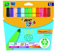 BIC Kids Visacolor XL ECOlutions Colouring Pens,black,12 Pack
