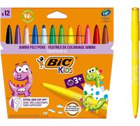 BIC Kids Visacolor XL Ecolutions Colouring Pens,Black,12 Pack