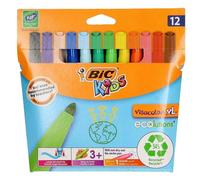 BIC Kids Visacolor XL ECOlutions Colouring Pens,black,12 Pack