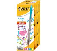 BiC Large Cristal Fun Colours Ball Pen Pink, Purple, Blue, Green Pack of 20