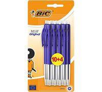 BIC M10 Medium Clic Ball Pen - Blue (Value Pack of 10, Plus 4 Free)