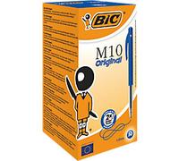 BIC M10 Original Retractable Ballpoint Pen Blue 0.4 mm Medium Ballpoint Non Refillable Pack of 50