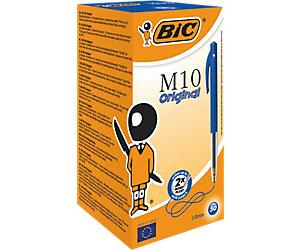 BIC M10 Original Retractable Ballpoint Pen Blue 0.4 mm Medium Ballpoint Non Refillable Pack of 50
