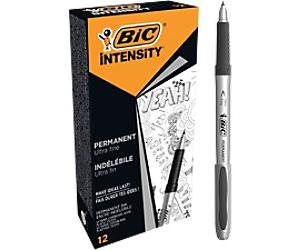 BIC Mark It Pen Fine Bullet - 1 mm Black Non Refillable Pack of 12