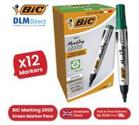 BIC Marking 2000 Permanent Markers - Bullet Tip - Green - Box of 12