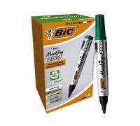 Bic Marking 2000 ECOlutions Permanent Bullet Tip Markers Green - Box of 12 Bic Green