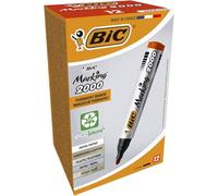 BIC Marking 2000 ECOlutions Permanent Bullet Tip Markers - Red, Box of 12