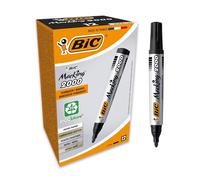 BIC Marking 2000 ECOlutions, Multi-Surface Black Permanent Markers, Ideal for School, Bullet Tip and Quick Drying Ink, Pack of 12