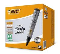 BIC Marking 2000 ECOlutions Permanent Markers Medium Bullet Tip - Black, Box of 36
