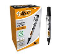 Bic Marking 2300 Chisel Nib Permanent Marker Box - 12 Black - bic permanent black marker chisel 2300 tip marking colour pen 12