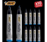 Bic Marking 2300 ECOlutions Permanent Chisel Tip Markers Blue - Single Pen10 Packs Bic Blue