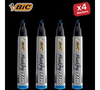 Bic Marking 2300 ECOlutions Permanent Chisel Tip Markers Blue - Single Pen4 Packs Bic Blue