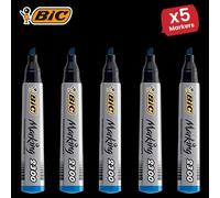 Bic Marking 2300 ECOlutions Permanent Chisel Tip Markers Blue - Single Pen5 Packs Bic Blue
