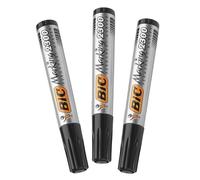 BIC Marking 2300 Permanent Marker - Black Durable Plastic Body Marker Pen, Long Lasting Bold Ink Chisel Tip Markers for Office, School & Warehouse Labelling | Pack of 3