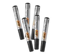 BIC Marking 2300 Permanent Marker - Black Durable Plastic Body Marker Pen, Long Lasting Bold Ink Chisel Tip Markers for Office, School & Warehouse Labelling | Pack of 6