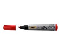 Bic Marking 2300 Chisel Nib Permanent Marker Box - 12 Red - bic permanent red marker chisel tip 2300 marking pen thick choose qty from menu 12