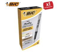 BIC Marking Black Permanent Markers Ultra Fine Tip Professional Use Pack of 12