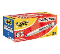 BIC Marking Fine 1445 06 - Permanent Marker, 1.1 mm, Blue, pack of 12