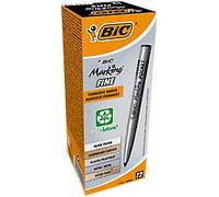 BIC Marking Fine 1445 Permanent Marker Medium Bullet - 1 mm Black Non Refillable Pack of 12