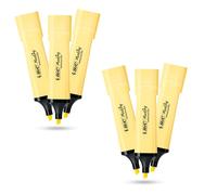 BIC Marking Highlighter Flat Highlighter Marker Pack of 6 Plastic Highlighter Pen with Pastel Yellow Ink Highlighter Pens for Smooth Notes Precise Highlights Ideal for School and Office
