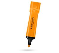 BIC Marking Highlighter Flat Highlighter Marker Plastic Highlighter Pen with Fluorescent Orange Neon Ink Highlighter Pens for Smooth Notes Precise Highlights Ideal for School and Office (Pack of 1)