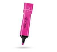 BIC Marking Highlighter Flat Highlighter Marker Plastic Highlighter Pen with Fluorescent Pink Neon Ink Highlighter Pens for Smooth Notes Precise Highlights Ideal for School and Office (Pack of 1)