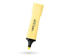 BIC Marking Highlighter Flat Highlighter Marker Plastic Highlighter Pen with Pastel Yellow Ink Highlighter Pens for Smooth Notes Precise Highlights Ideal for School and Office