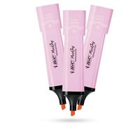 BIC Marking Highlighter Flat Marker, Pastel Pink Highlighter Pens, Modular Chisel Tip 1.2mm Underline and 4.6mm Highlight, Water-Based Ink, for School and Office