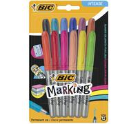 BIC Marking permanent marker Bullet tip Black, Blue, Light Blue, Light Green, Orange, Peach, Pink, Red, Turquoise, Yellow 12 pc(s)