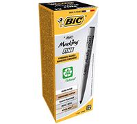 Bic Marking Permanent Markers Fine Tip Black 12 Box