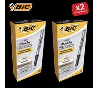 Bic Marking Permanent Markers Ultra Fine Tip Black - Pack of 12 - 2 Packs Bic Multicolor