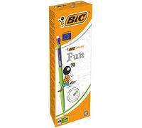 BIC Matic Fun 0.7mm Mechanical Pencils - Assorted Colours, Box of 12,Yellow,Blue,Green,White